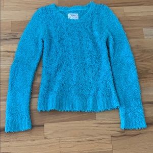 Justice fuzzy sweater with sequins,girls size 14